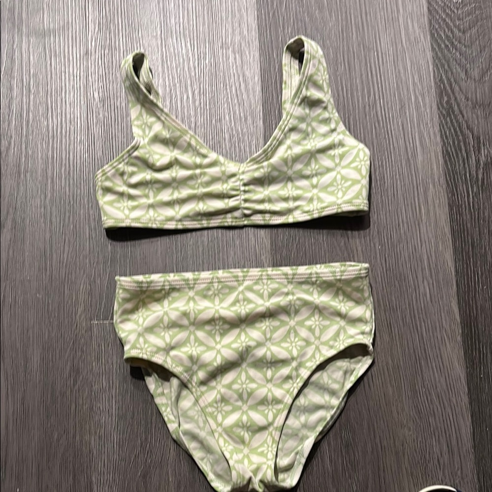 Lands' End Kids Swim Bikini - Light Green Pattern